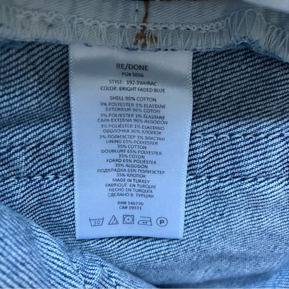 Re/Done ReDone Denim Jeans 90S High Rise Ankle Crop Button Fly Womens' Size 28 - Picture 8 of 9